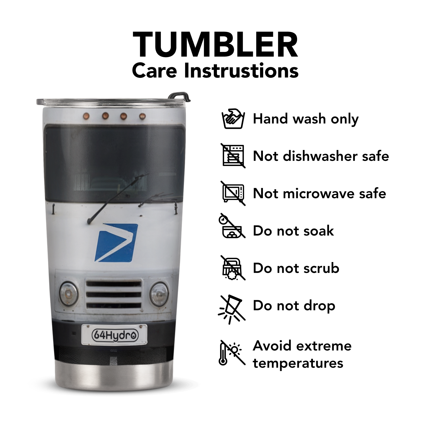 Mail Truck HHRZ21110181JX Stainless Steel Tumbler