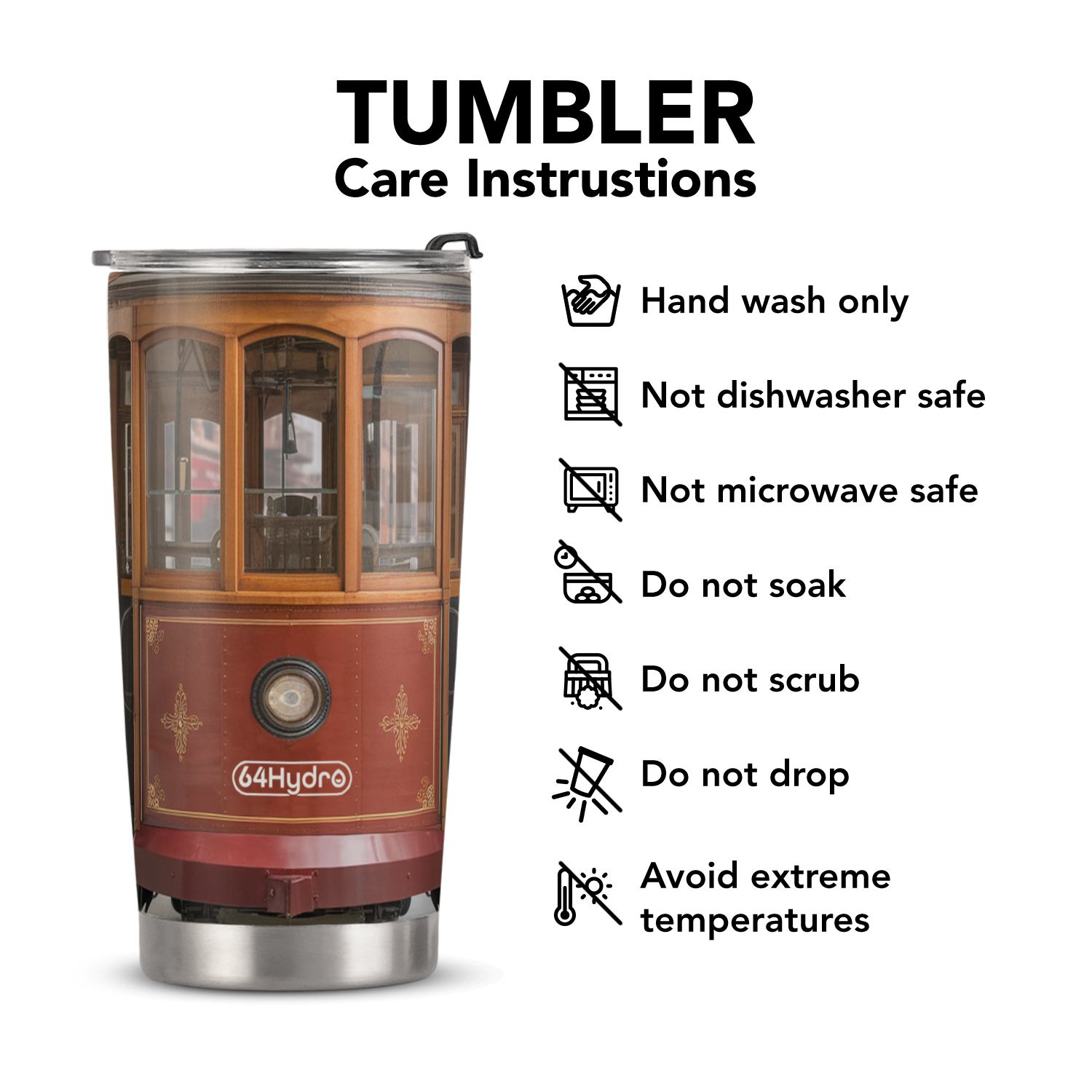 Old Vintage Tram ANRZ04114855OS Stainless Steel Tumbler