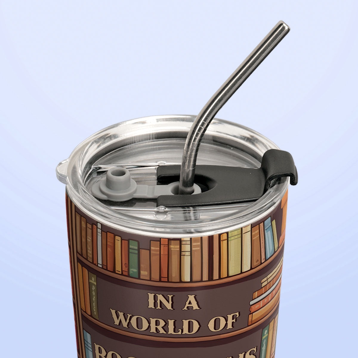 In A World Of Bookworms Be A Book Dragon HHLZ270623329 Stainless Steel Tumbler