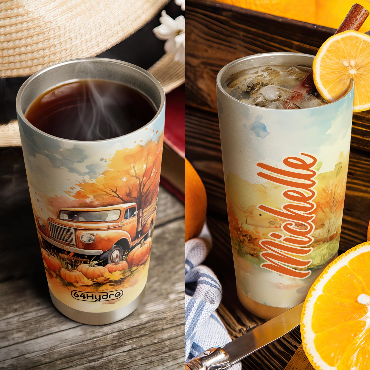 Autumn Truck Leaves HTRZ28088177HA Stainless Steel Tumbler
