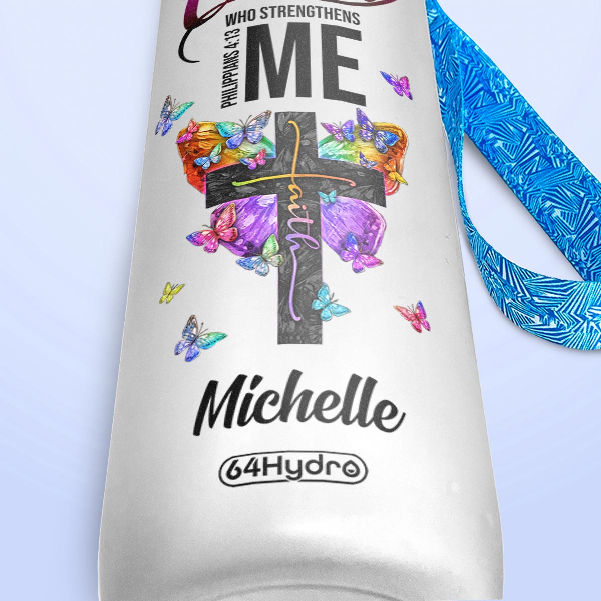 Butterfly I Can Do All Things Through Christ Who Strengthens Me Philippians 4 13 HTRZ17086963ZF Water Tracker Bottle