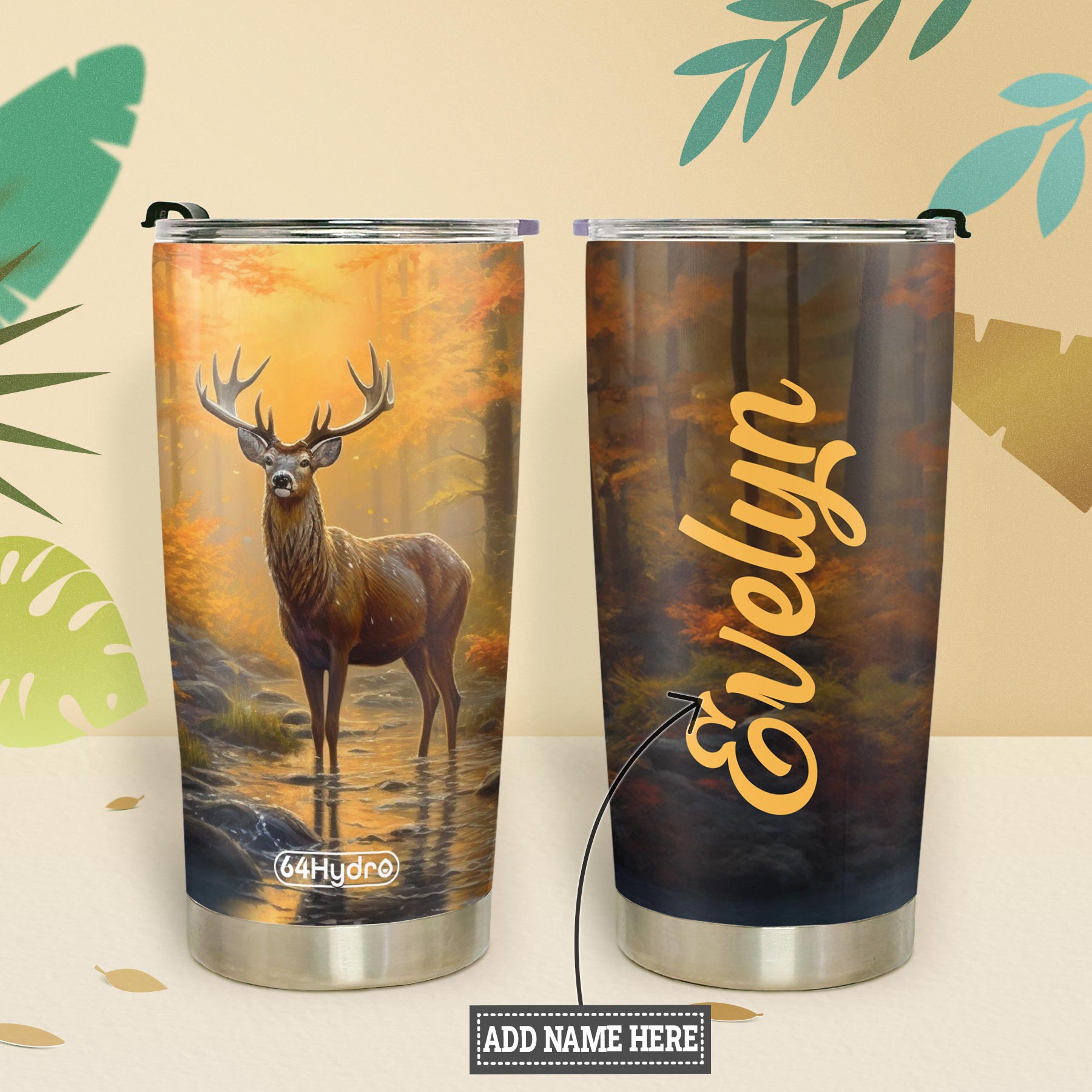 Deer In Autumn Forest HTRZ15097220VA Stainless Steel Tumbler