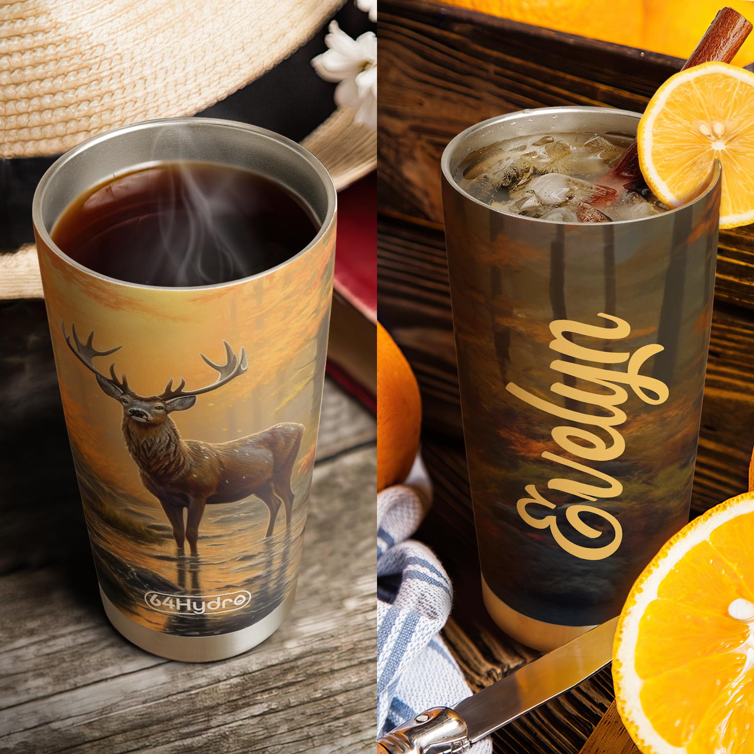 Deer In Autumn Forest HTRZ15097220VA Stainless Steel Tumbler