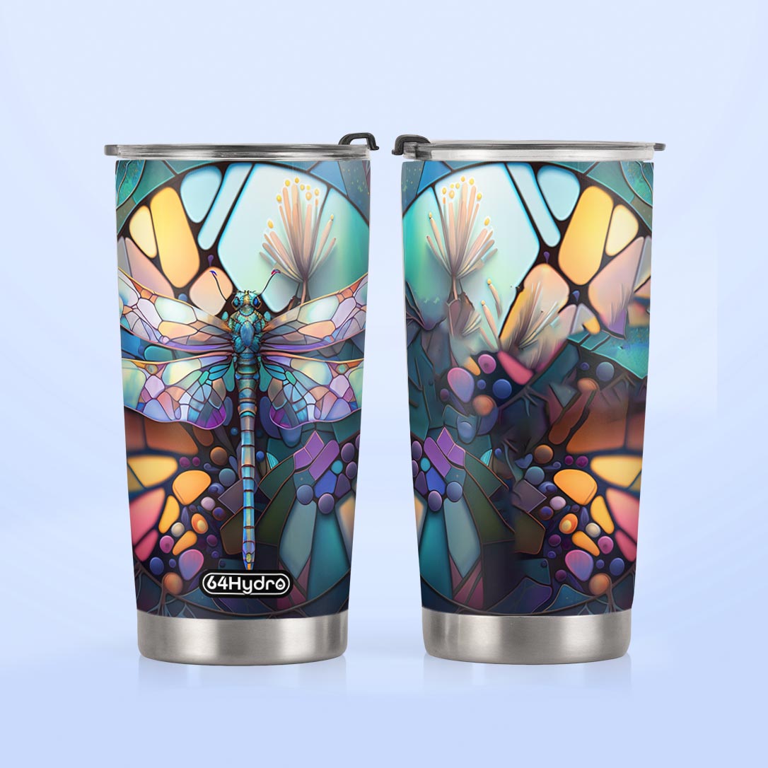 Dragonfly Abstract Art HTRZ07092122EV Stainless Steel Tumbler