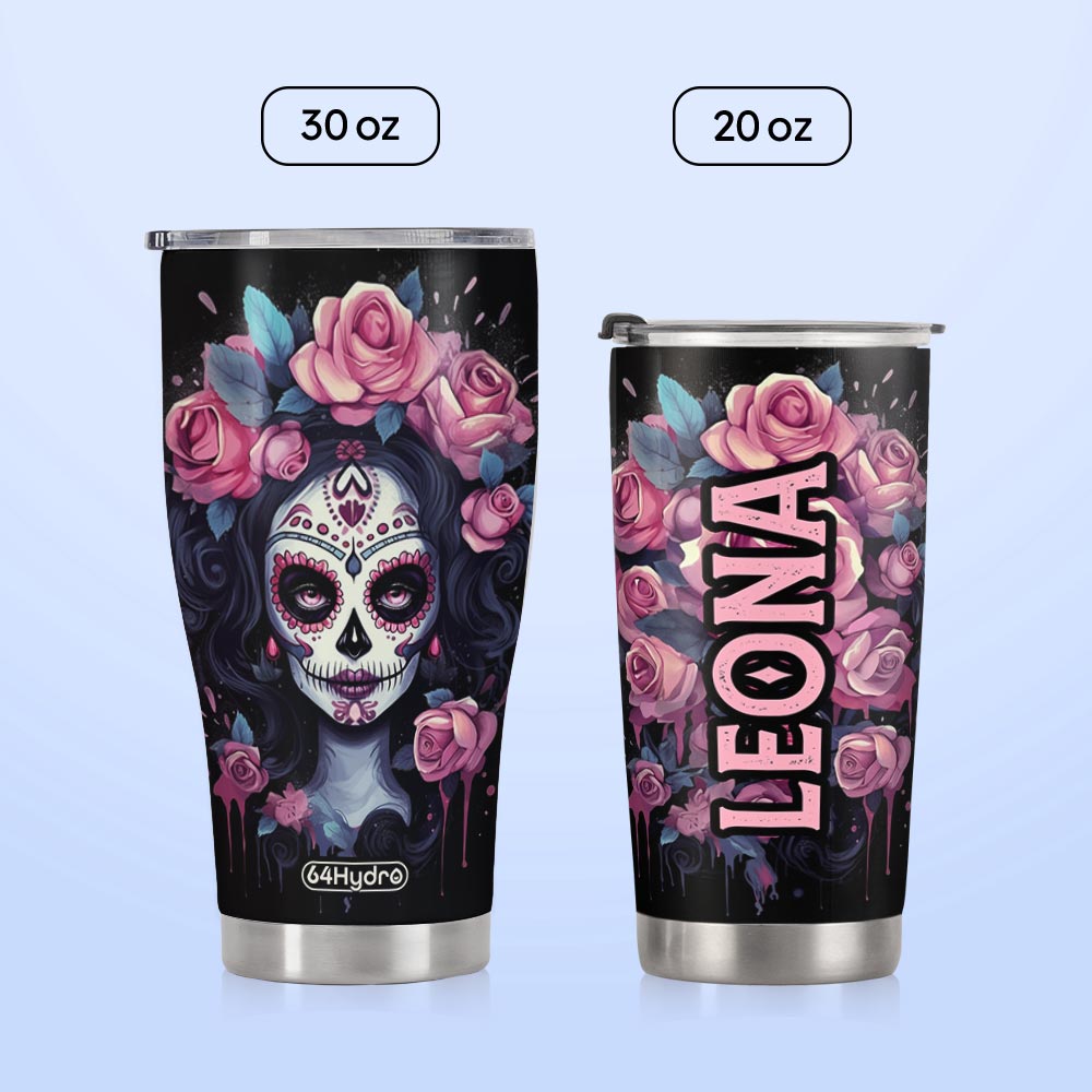 Flower Sugar Skull Woman HTRZ27096756IU Stainless Steel Tumbler