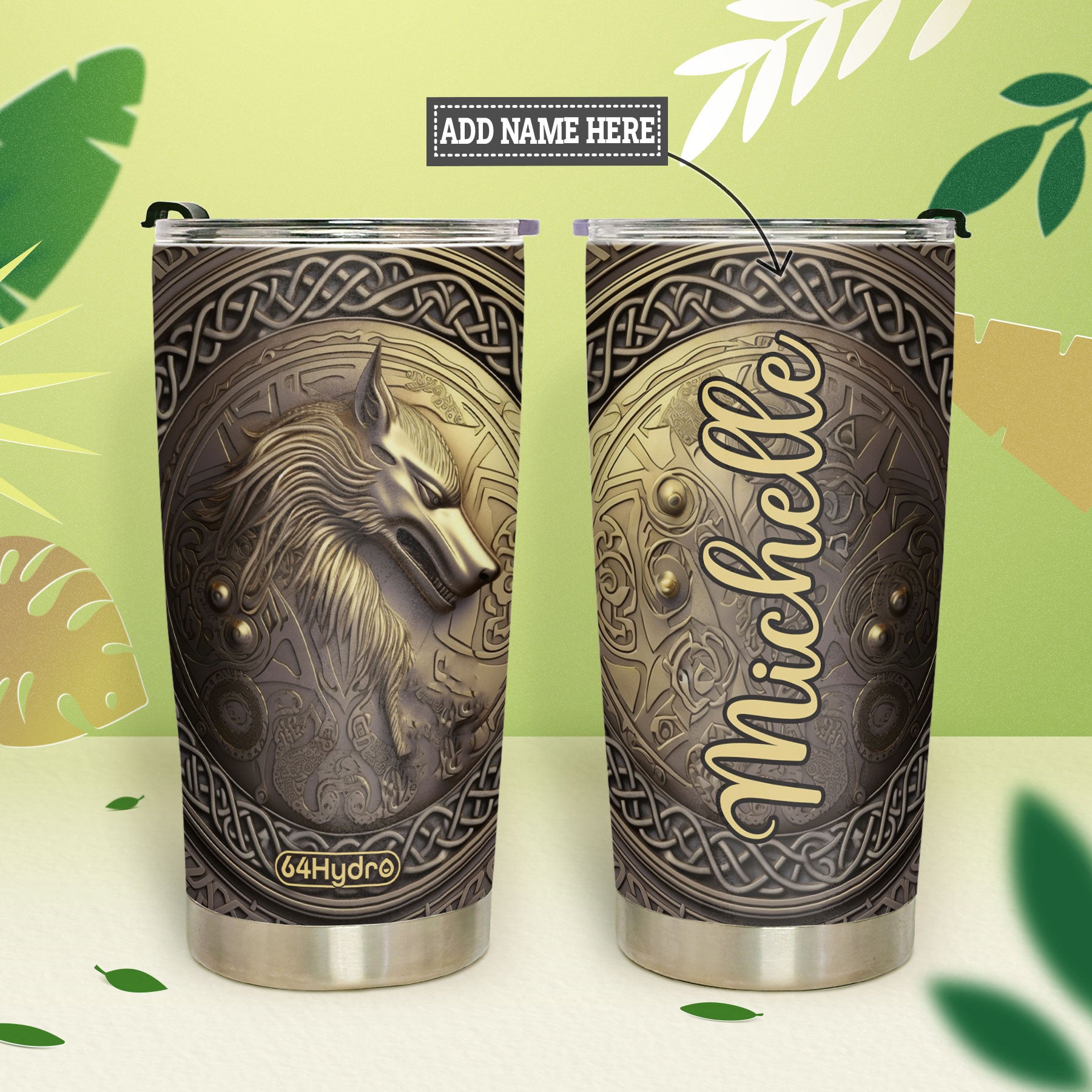 Knotwork Fenrir Golden Metallic HHAY070723534 Stainless Steel Tumbler