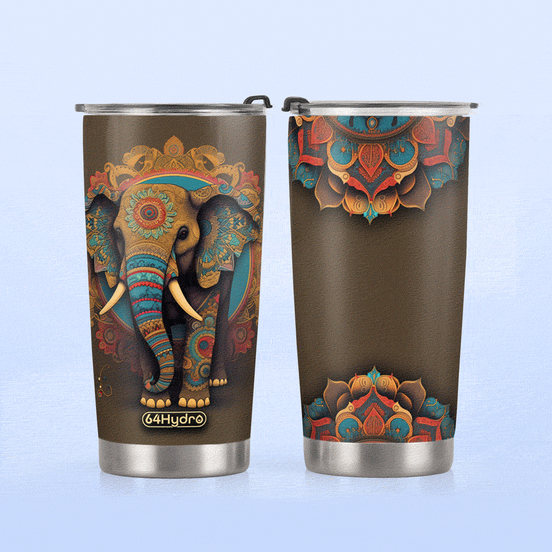 Mandala Elephant HHAY060723054 Stainless Steel Tumbler