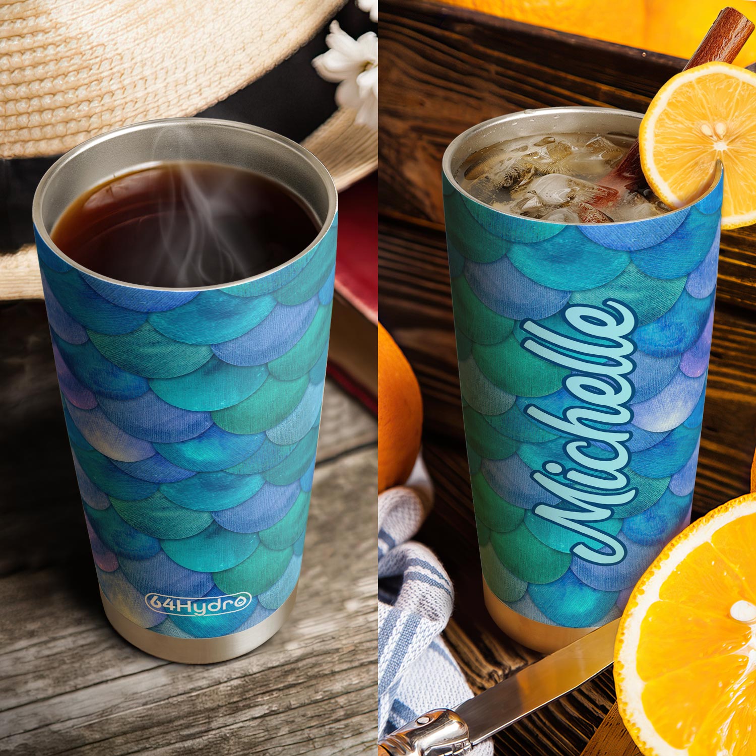 Mermaid Scales Pattern HHRZ20094070RP Stainless Steel Tumbler