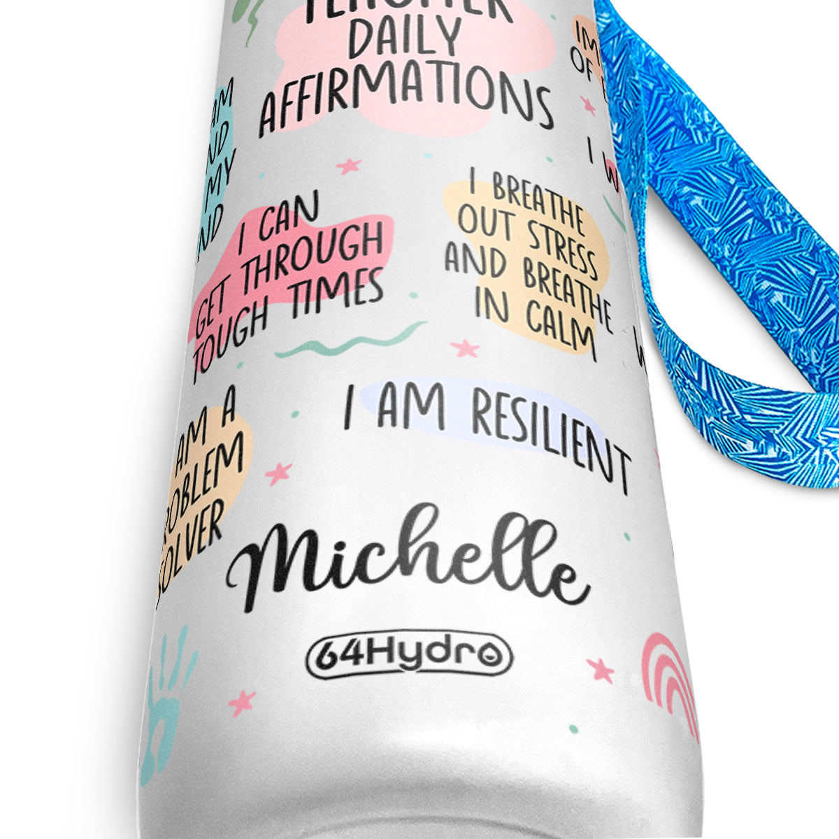 Teacher Daily Affirmations HHRZ26079653ZL Water Tracker Bottle