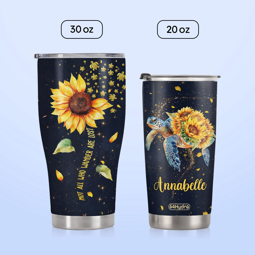 Turtle Not All Who Wander Are Lost DNRZ230623748 Stainless Steel Tumbler