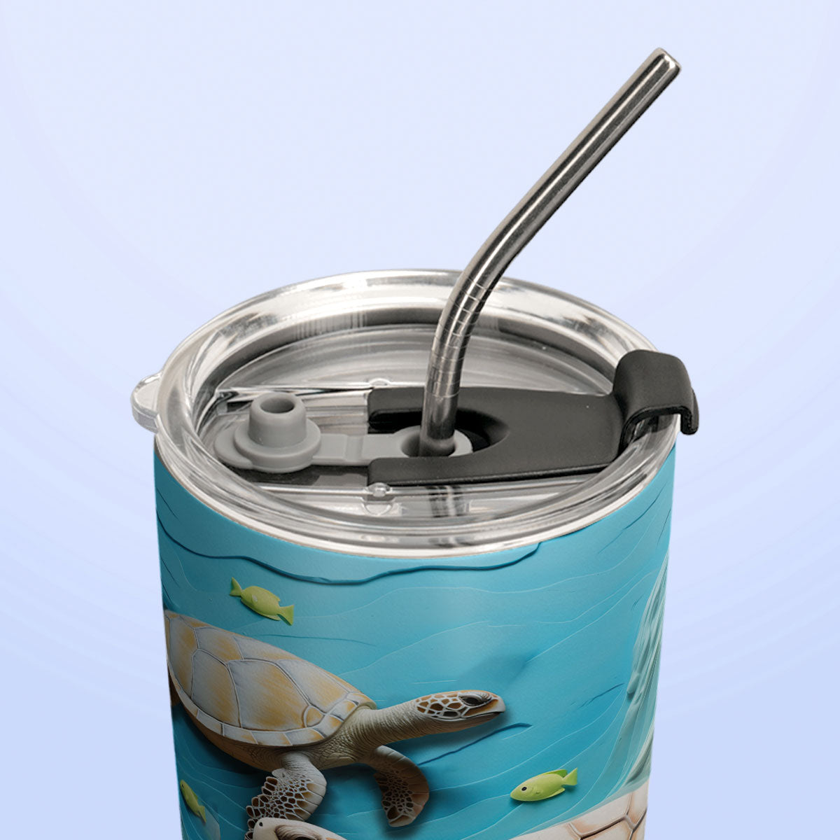 Turtles In The Ocean Plaster Carving HHAY100723829 Stainless Steel Tumbler