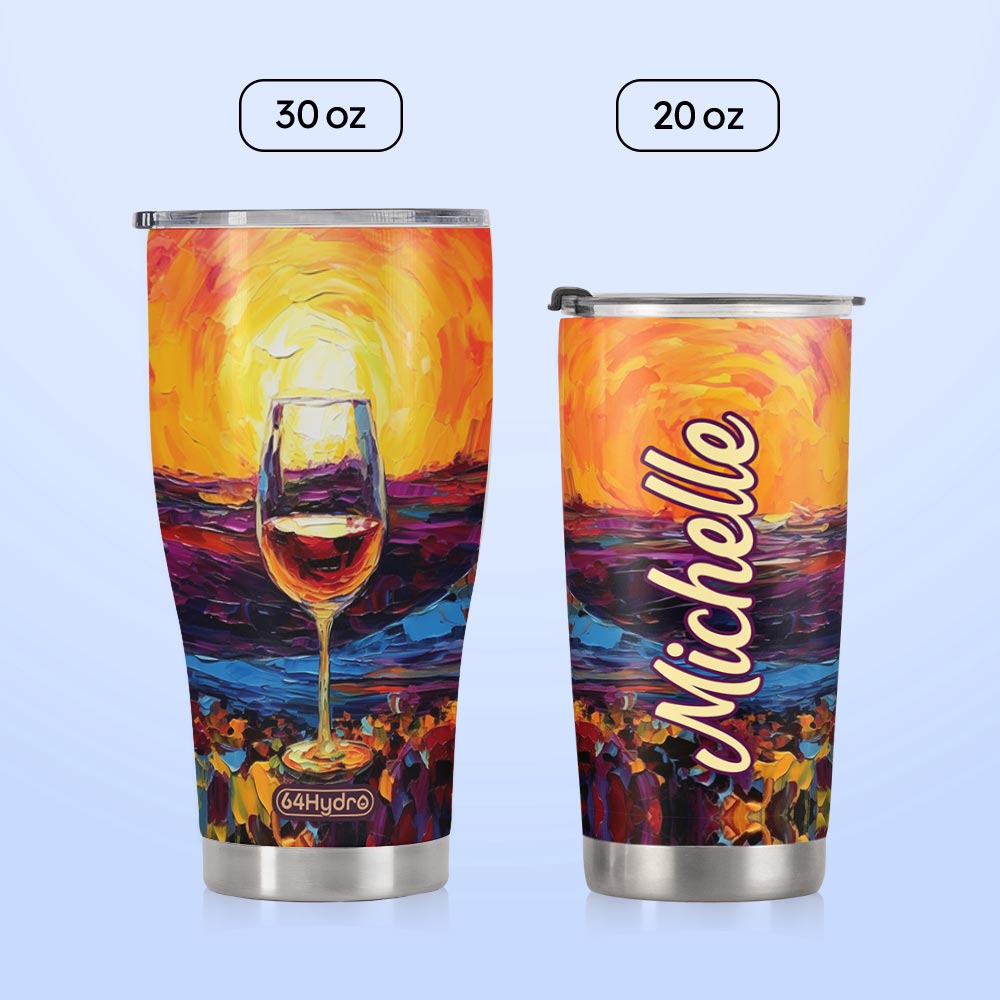 Wine Glass Painting HTRZ19091821JH Stainless Steel Tumbler