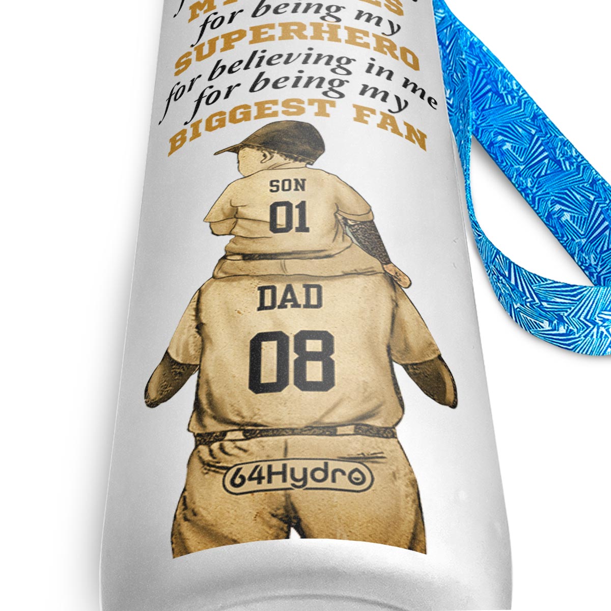 Baseball Daddy With His Son HHRZ09080267LY Water Tracker Bottle