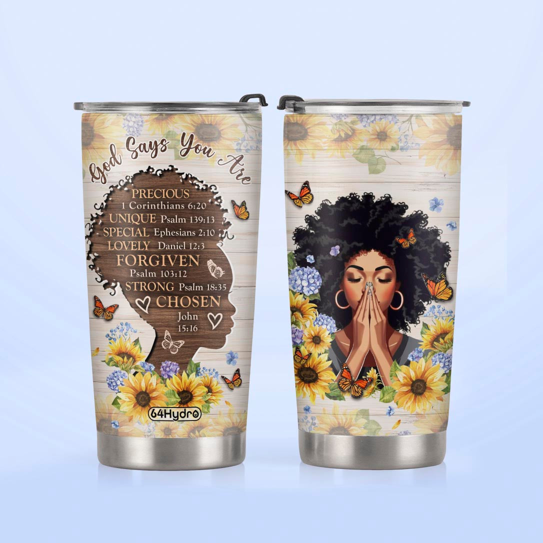 Black Woman God Says You Are NNRZ270623029 Stainless Steel Tumbler