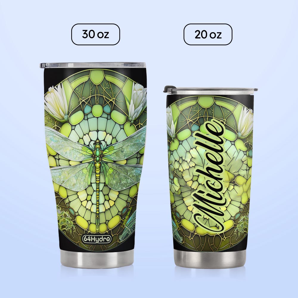 Dragonfly Chrysolite Crystal Mosaic HTRZ05095509TK Stainless Steel Tumbler