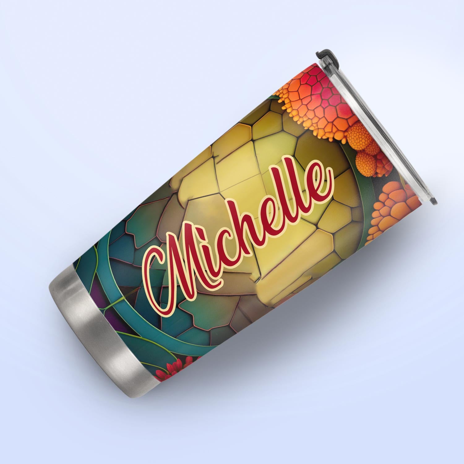 Dragonfly Hyacinth Crystal Mosaic HTRZ07097280EC Stainless Steel Tumbler