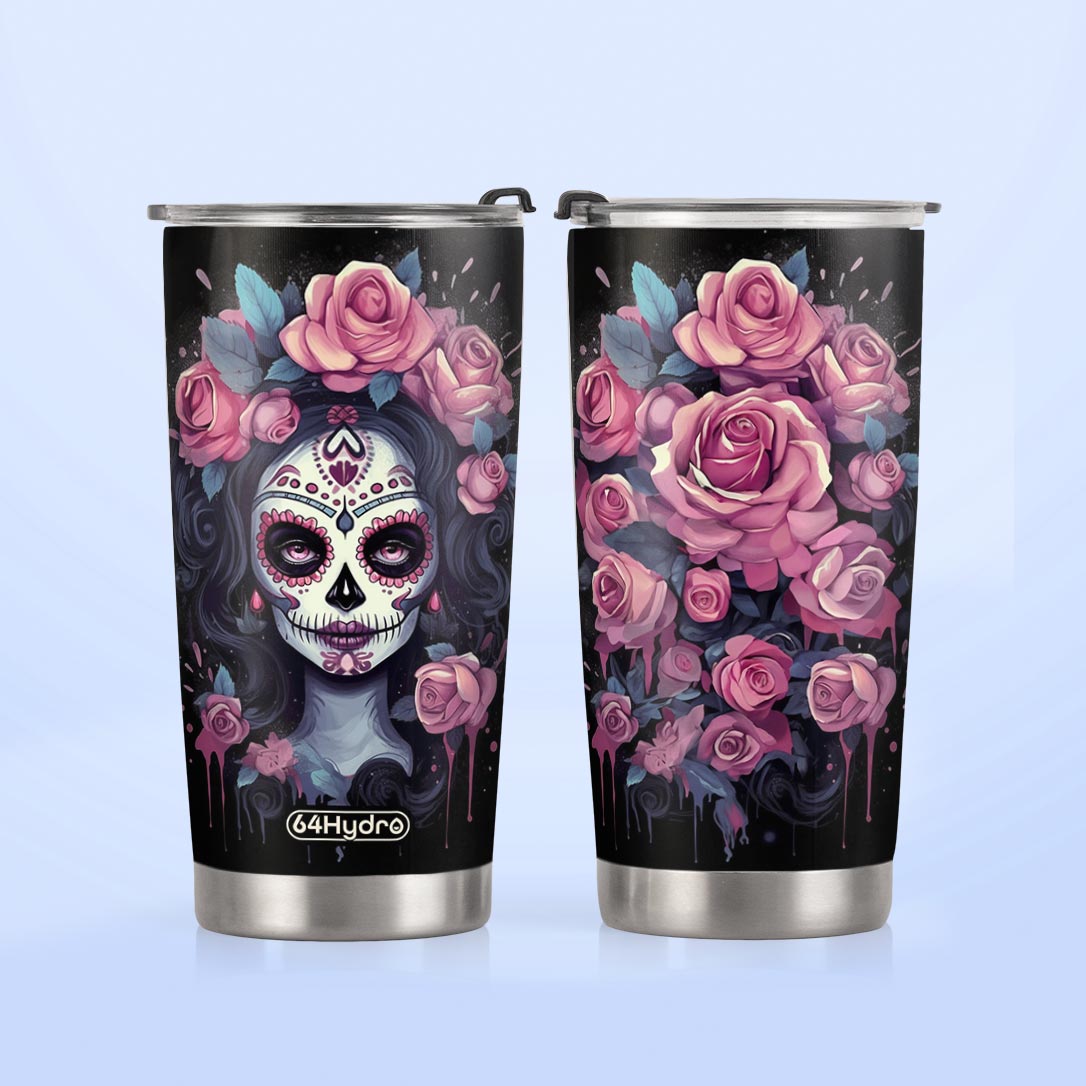 Flower Sugar Skull Woman HTRZ27096756IU Stainless Steel Tumbler