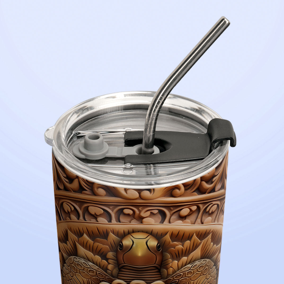 Turtle Leather Carving HHAY070723795 Stainless Steel Tumbler